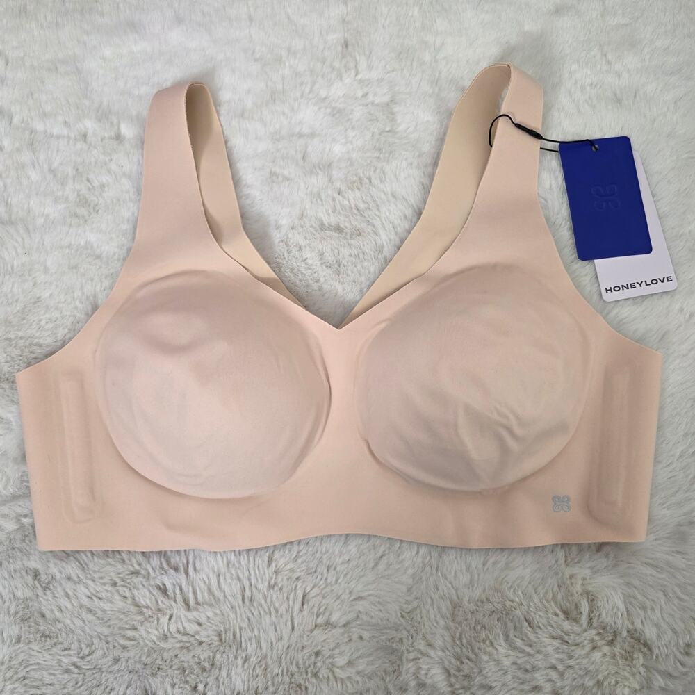 NWT Honeylove Silhouette Bra Blush Pink Nude Large L Wireless Full Support - Picture 4 of 9